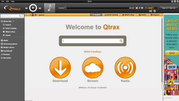 плеер Qtrax