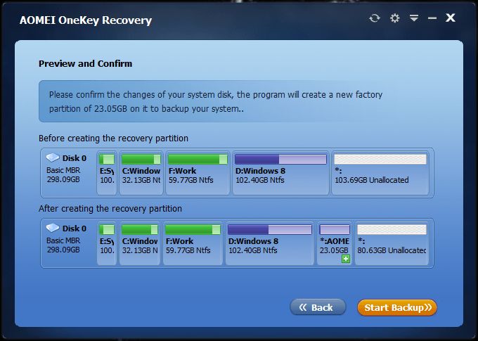 AOMEI OneKey Recovery: инструмент, который поможет вам создать раздел восстановления Windows
