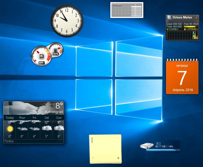 Гаджеты рабочего стола для Windows 10
