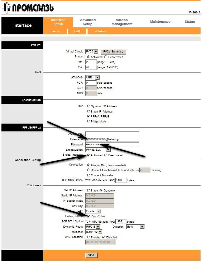 Как настроить wifi и режим роутера ByFly на модеме M-200A