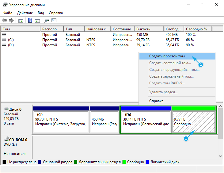 Как разделить жесткий диск на Windows 10: разбивка на разделы