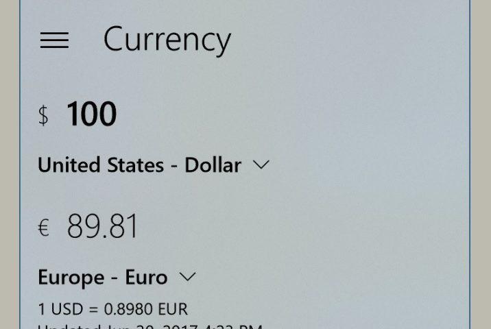 Калькулятор Windows 10 получил новую опцию: конвертация валют