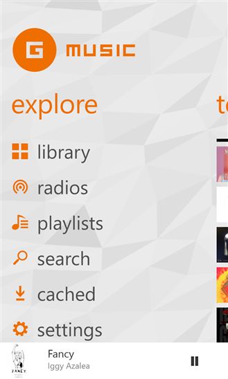 Неофициальное приложение Google Play Music для Windows Phone 8.1 и Windows 8.1