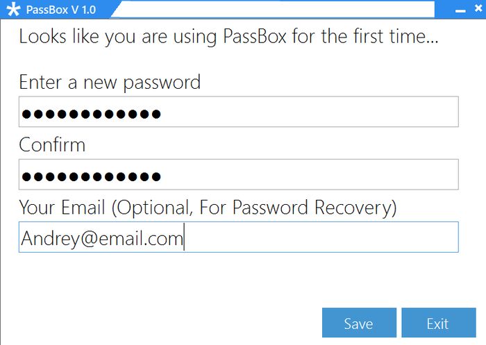PassBox: бесплатный менеджер и генератор паролей для Windows