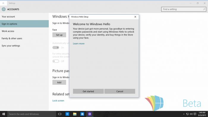 Windows 10 build 10125: Windows Hello, новые иконки и многое другое