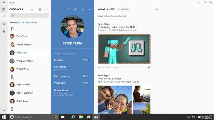 Windows 10 Desktop и Mobile: взгляд на новые приложения контактов и почты