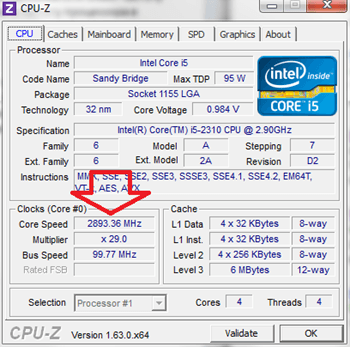 Как узнать частоту процессора