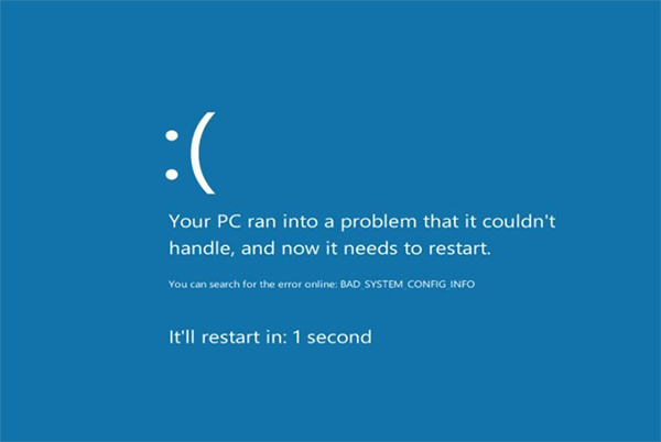 Bad system config info исправить ошибку в Windows