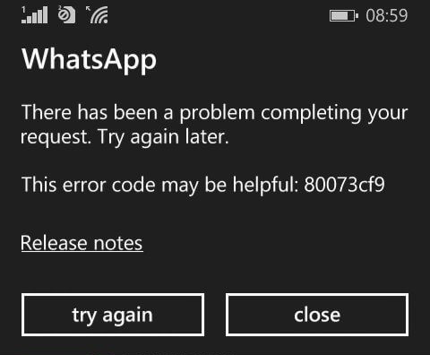 Ошибка 80073cf9 исправить на телефоне Windows