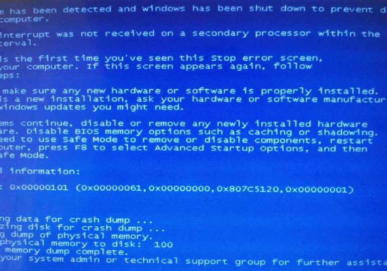 Исправить ошибку 0x00000101 синий экран Windows 7