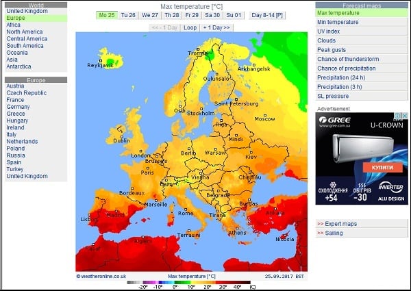 Карта погоды онлайн