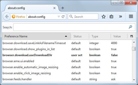 Настройка About:config в Mozilla Firefox
