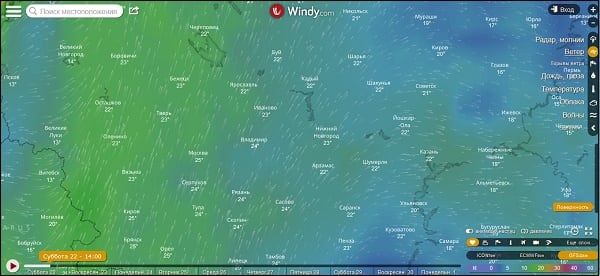 Windy.com — интерактивная карта погоды