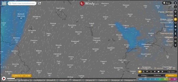 Windy.com — интерактивная карта погоды