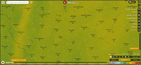 Windy.com — интерактивная карта погоды