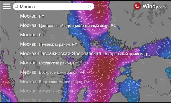 Windy.com — интерактивная карта погоды