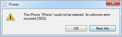 Исправить ошибку 3503 itunes  iphone при восстановлении