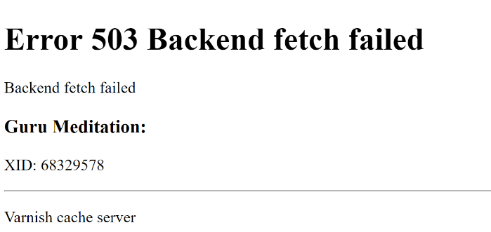 Ошибка Error 503 Backend fetch failed что делать