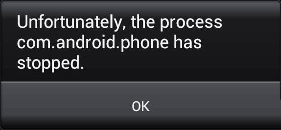 Процесс com.android.phone остановлен что делать