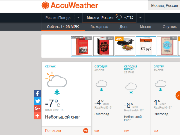 Самые точные сайты прогноза погоды
