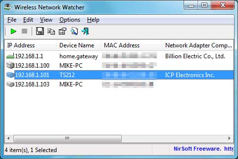 Wireless Network Watcher покажет устройства в сети